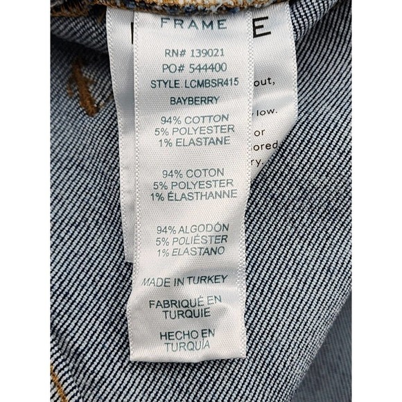 Frame Denim Le Crop Mini Boot Jean Shredded Raw Bayberry Wash Women Size 29 $250 - Picture 10 of 11